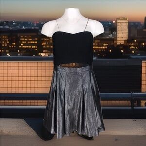BCBGeneration Strapless Black and Silver Dress